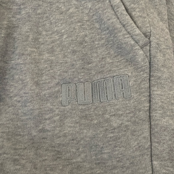 Puma Men's Fleece Lined Tapered Leg Cuffed Athletic Sweatpants (Gray X-Large) - Picture 3 of 7